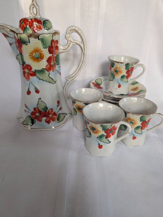 Other - Gorgeous Antique Nippon TE-OH Tea Set Hand Painted Floral Design